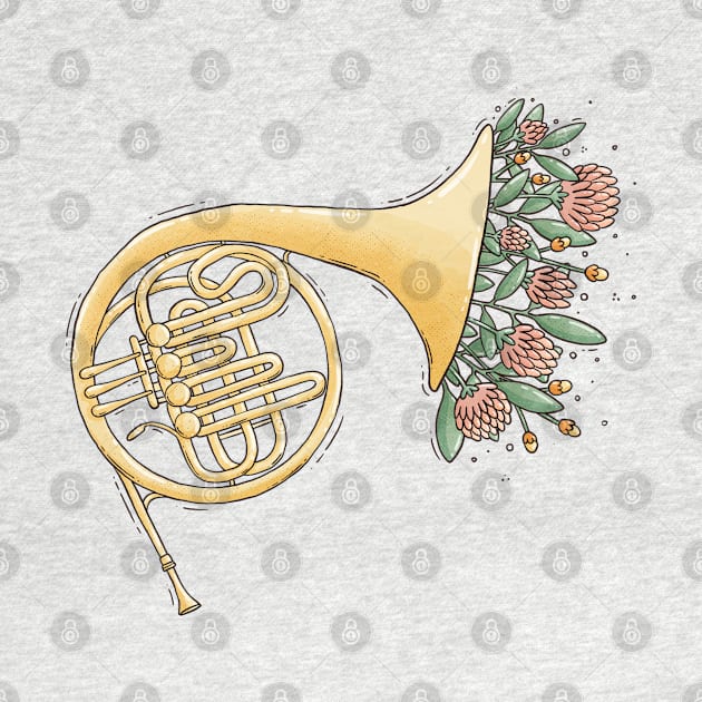 Bloomy French Horn by Tania Tania